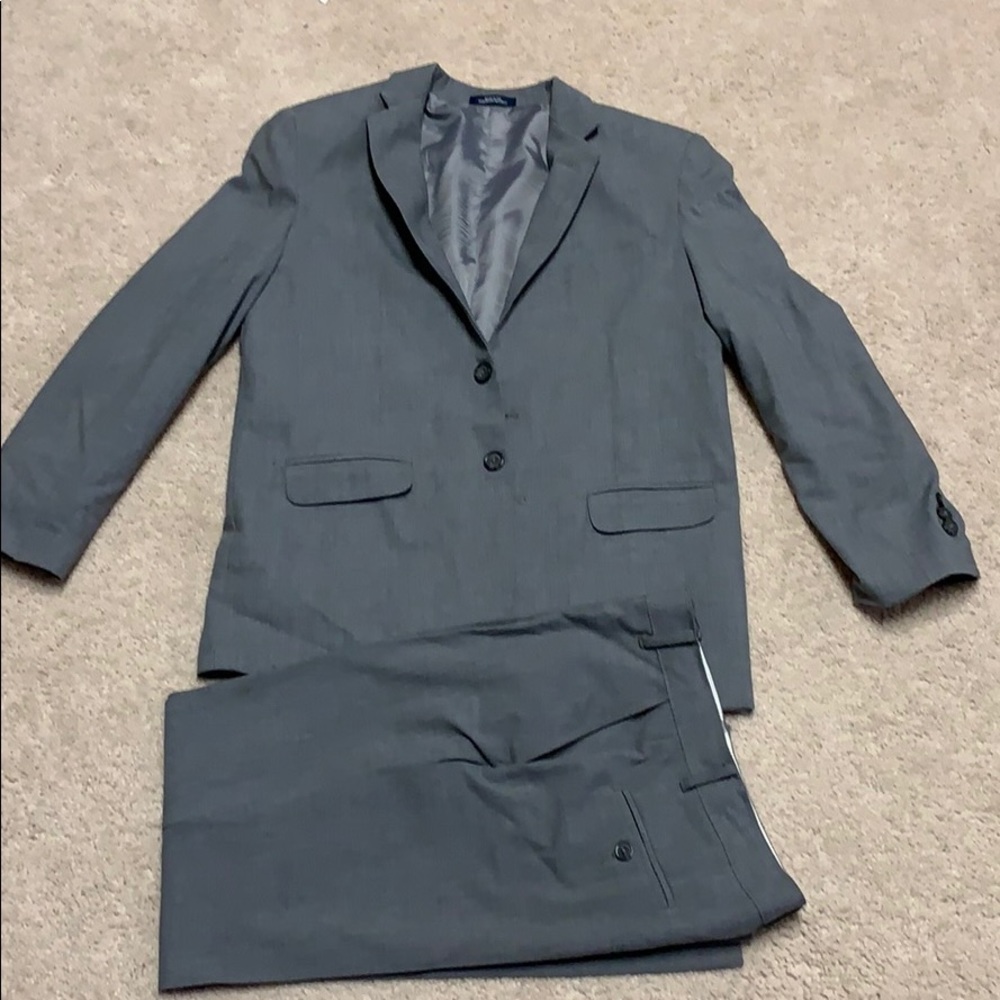 Young Mans Grey Suit